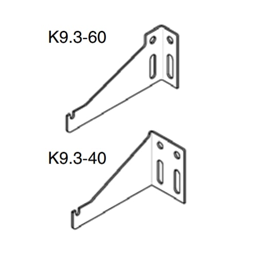 Настенный кронштейн K9.3 белый, 40мм с пласт. встав. для радиаторов >1.6м 10/11 типов (40 шт в уп)