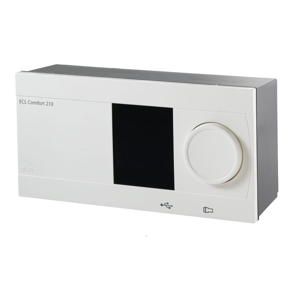 Электронный регулятор температуры Danfoss ECL 210 с дисплеем и поворотной кнопкой