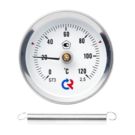 Термометр РОСМА биметаллический накладной (термометр с пружиной)