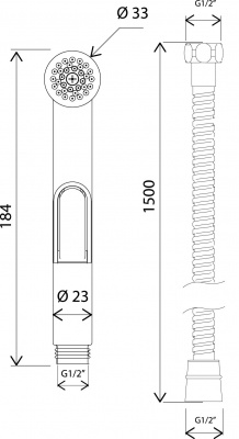 Гигиеническая лейка Am.Pm F0202064 со шлангом и держателем